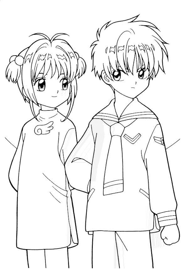 coloriage sakura et lionel